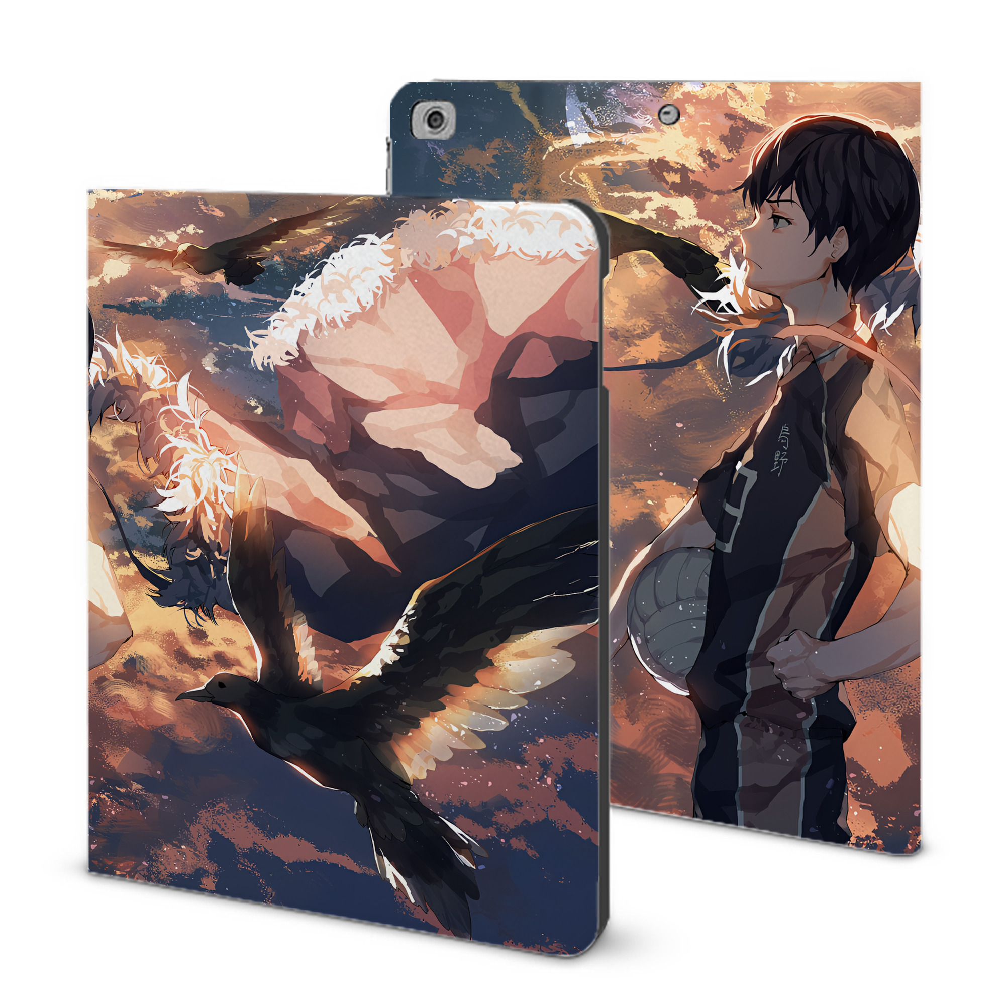 （画像用） ハイキュー!! Haikyu!! IPad ケース ブック型 PUレザー TPU 耐衝撃 軽量 薄型 ペン収納なし 全面保護 IPad 各モデル対応